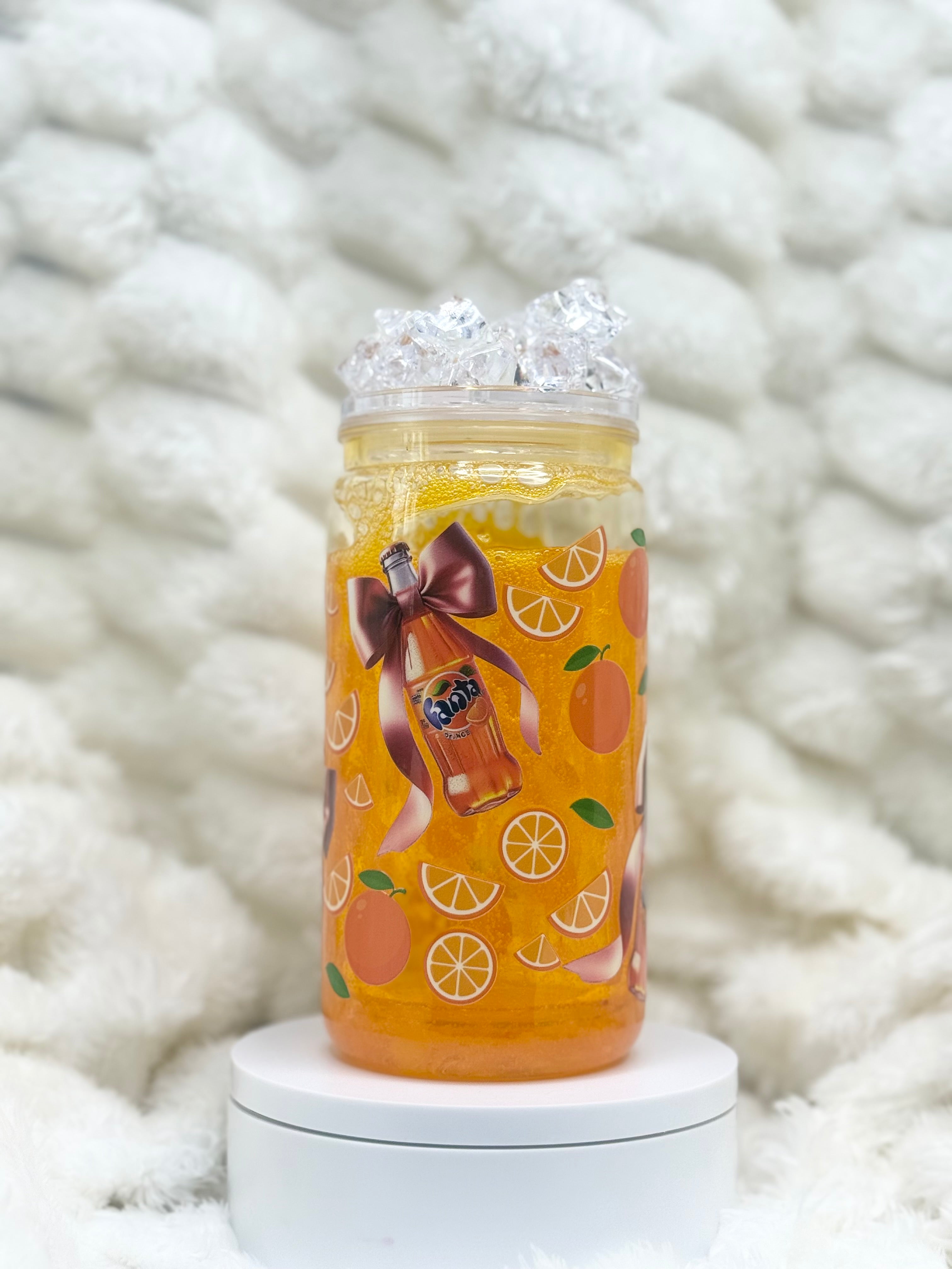 16 oz. Fanta Orange Soda Cup with Ice Lid