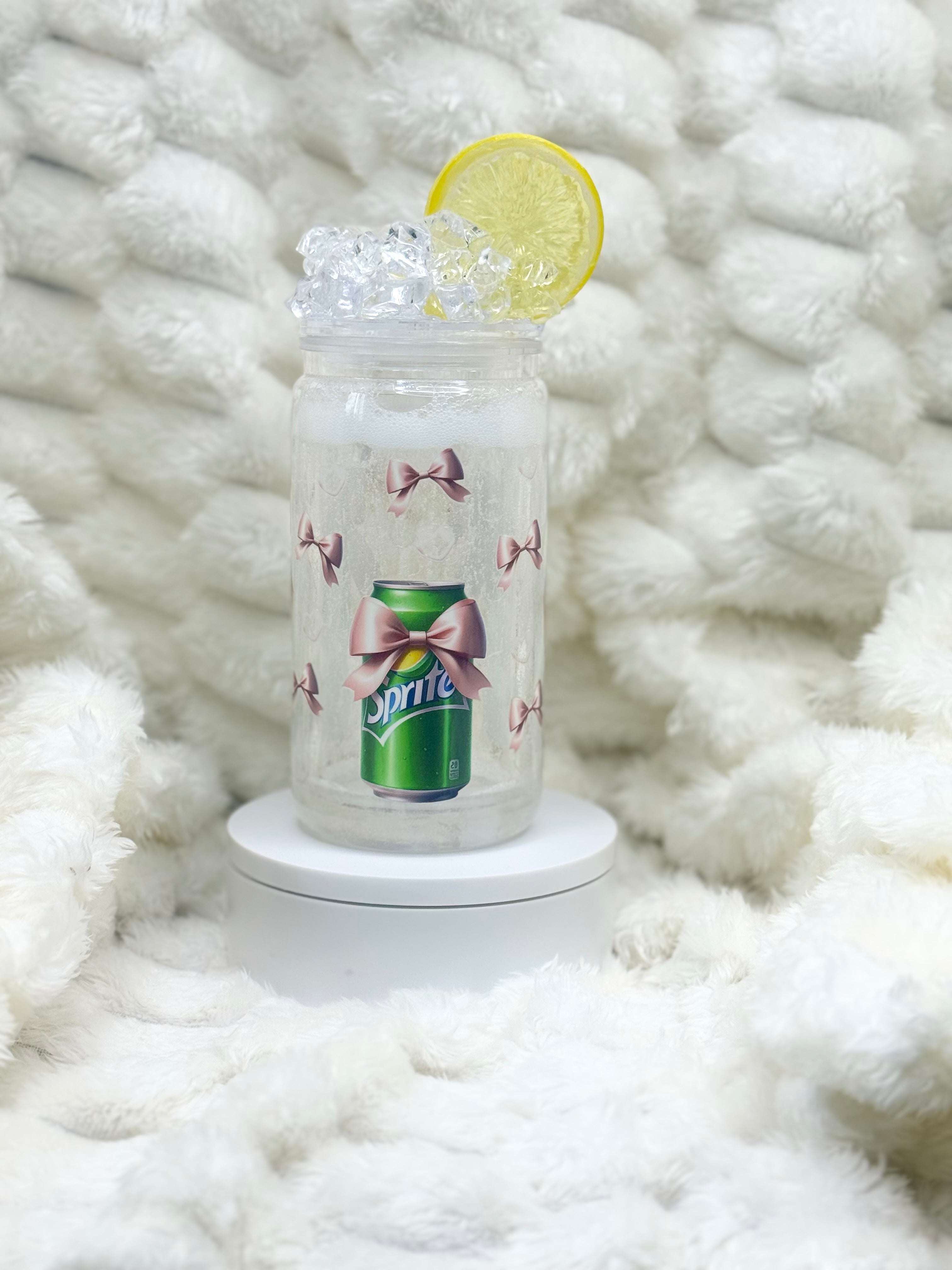 16 oz. Sprite Soda Snow Globe Tumbler with Ice & Lemon Slice Lid