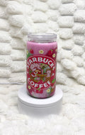 16 oz. Strawberry Shortcake Marble Colors/Swirl Snow Globe Tumbler w/ Bling Lid