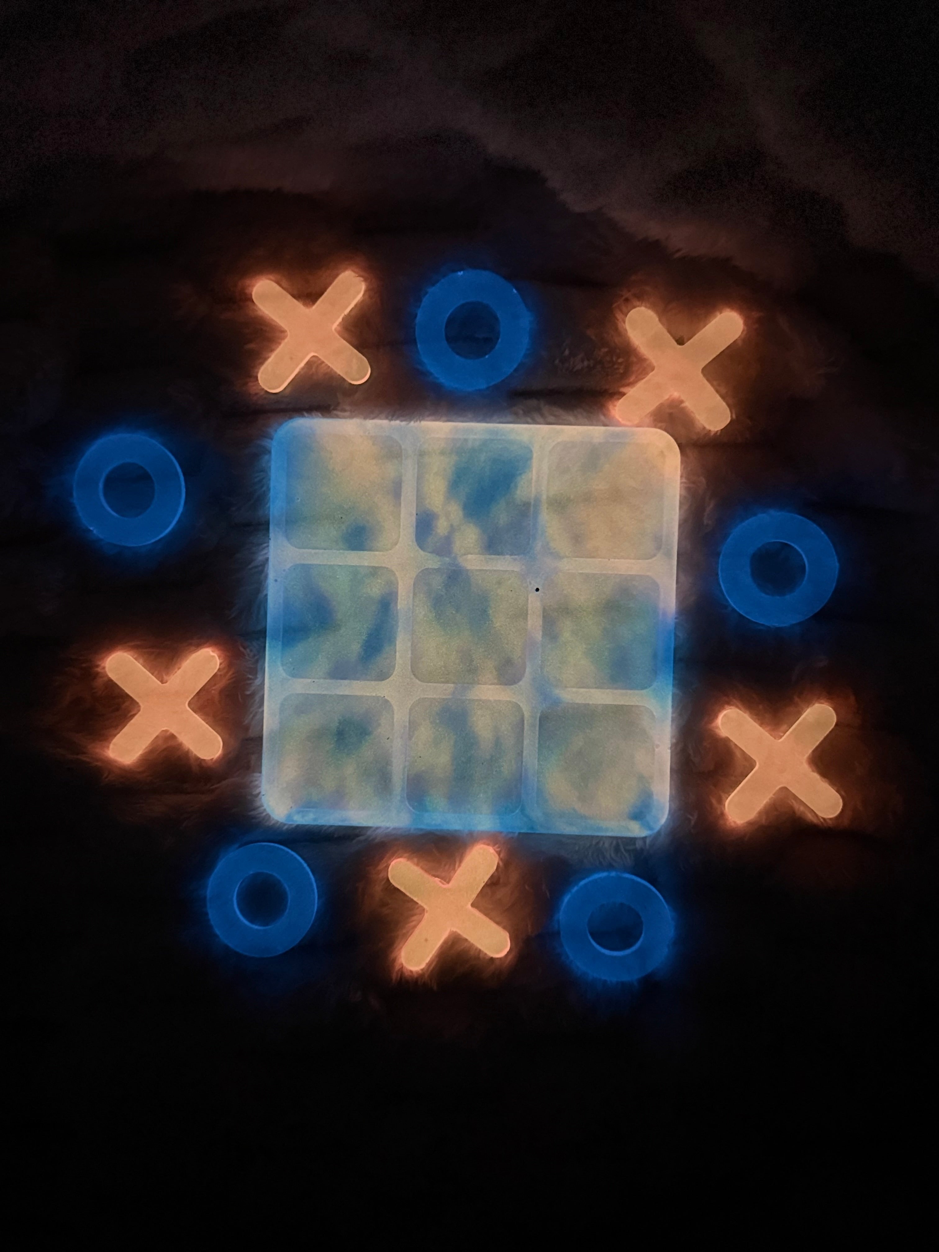 Pink & Blue Glow in the Dark Tic Tac Toe Game