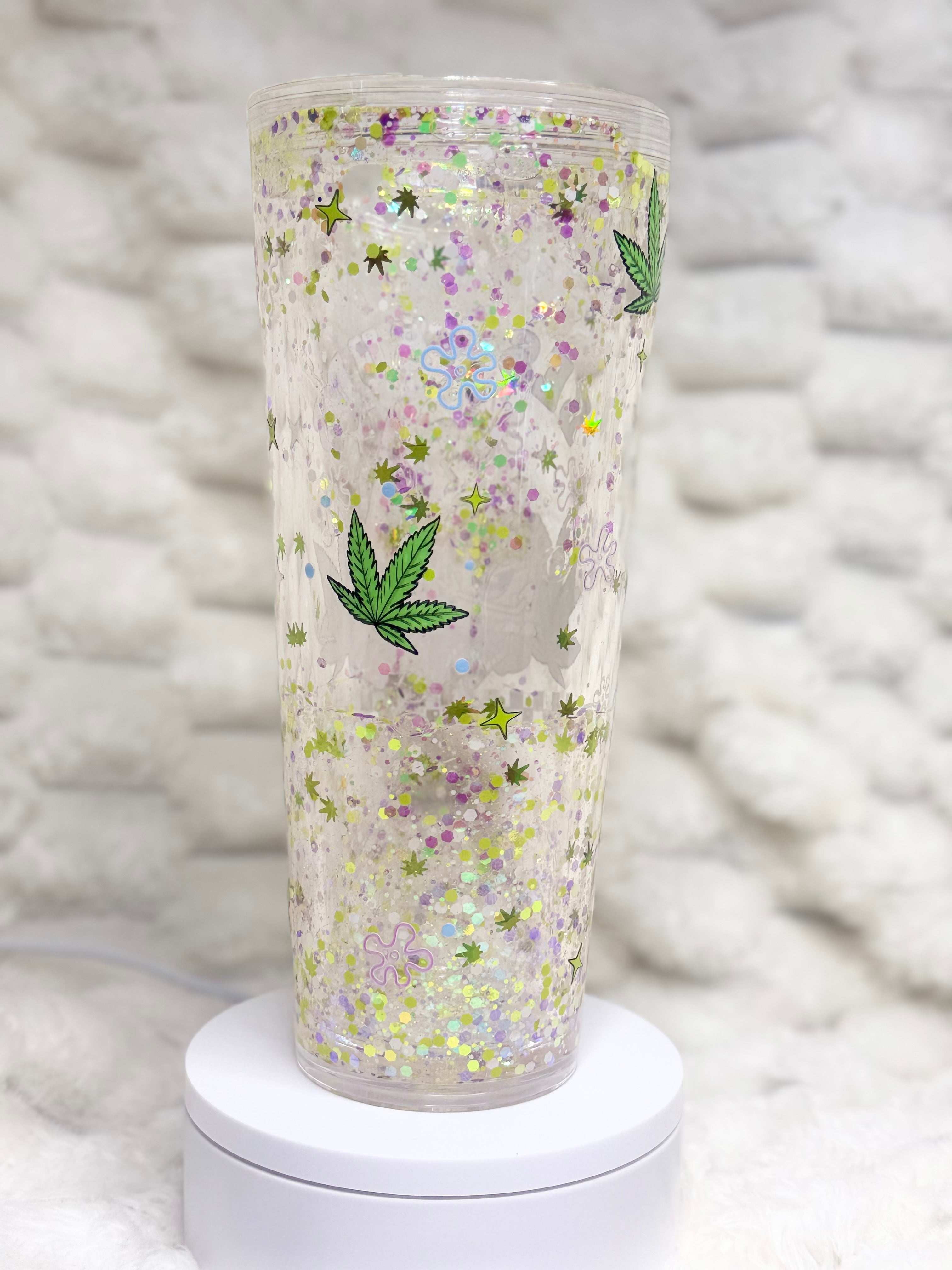 24 oz. SpongeBob Best Buds Clear Lava Snow Globe Tumbler