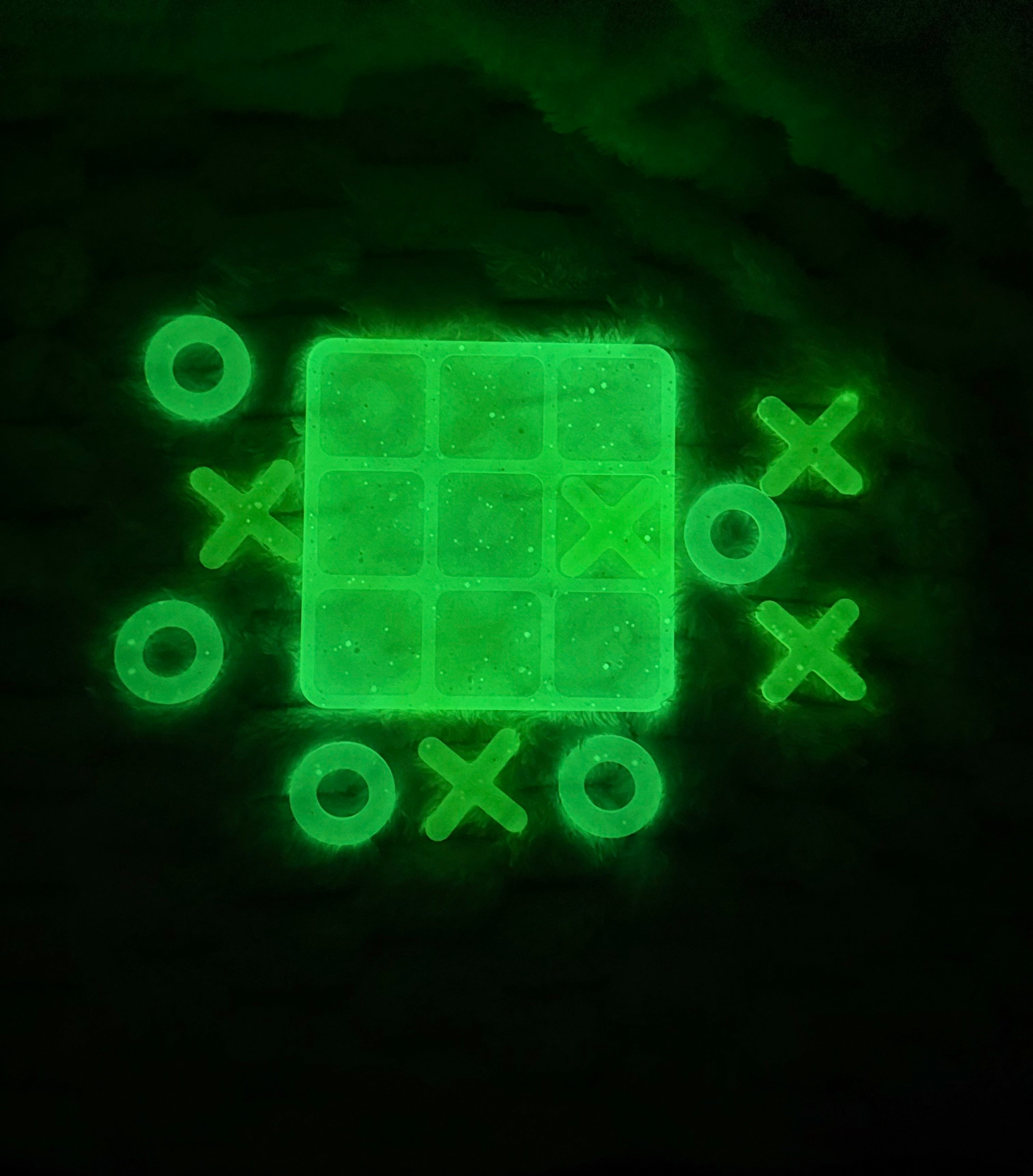 Yellow & Green Glow in the Dark Tic Tac Toe Game