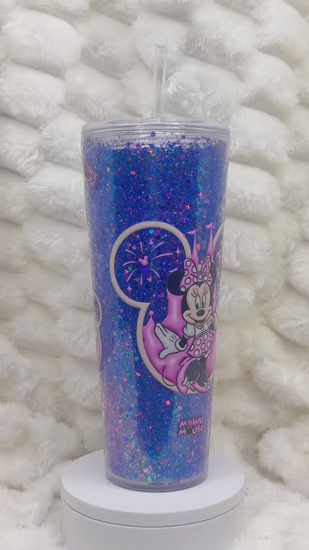 24 oz. Minnie Mouse Dry Glitter Snow Globe Tumbler