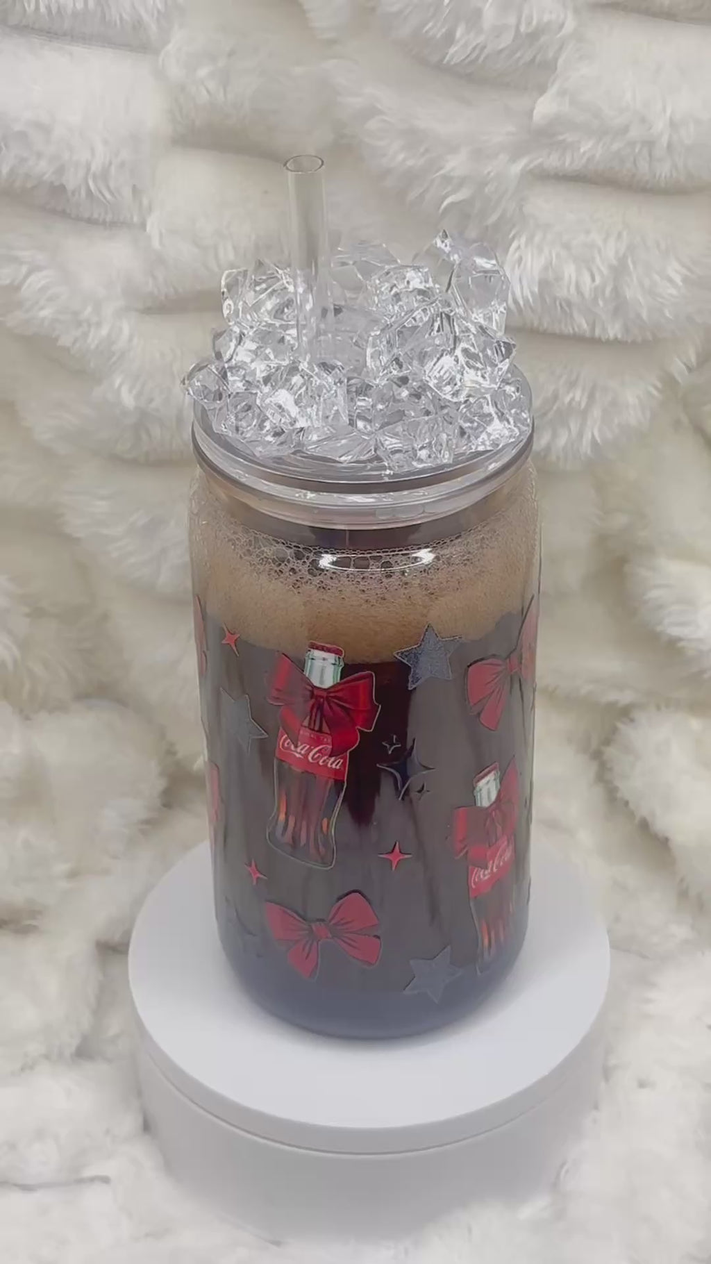 16 oz. Coca Cola Soda Snow Globe Tumbler with Ice Lid