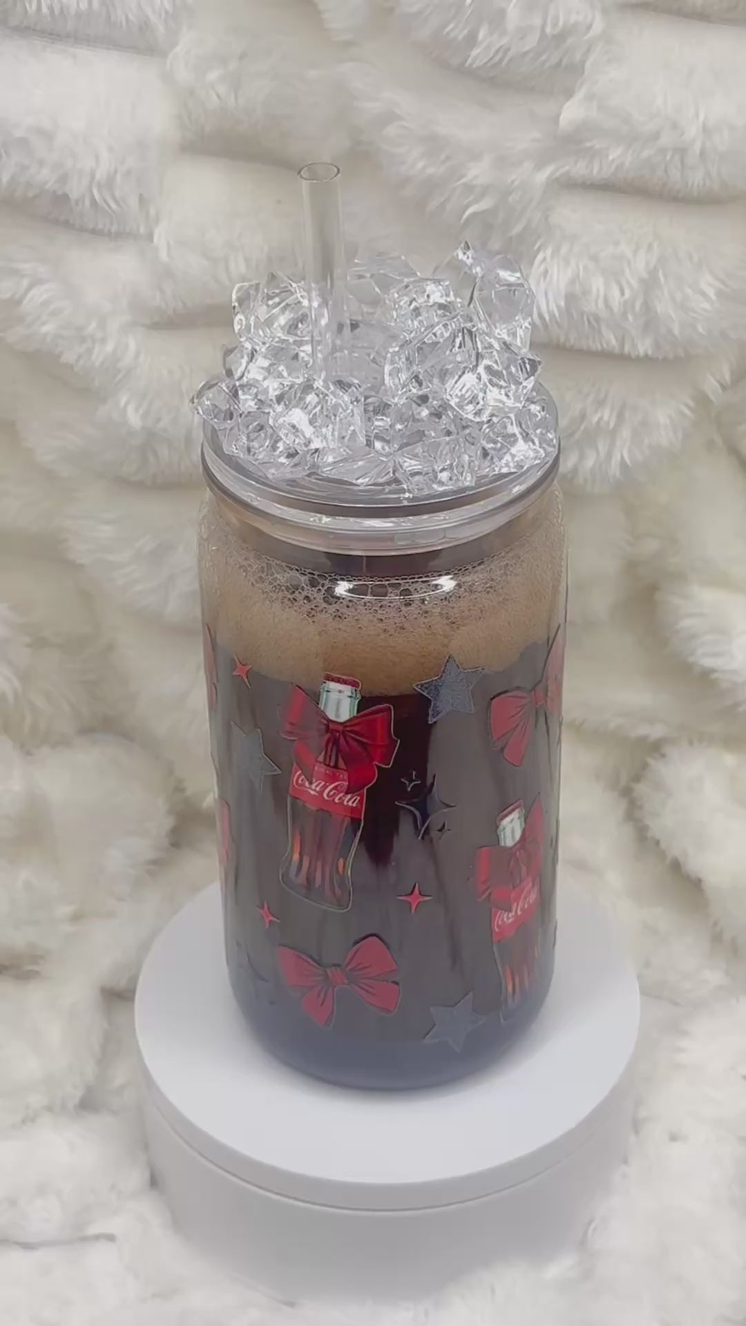 16 oz. Coca Cola Soda Snow Globe Tumbler with Ice Lid