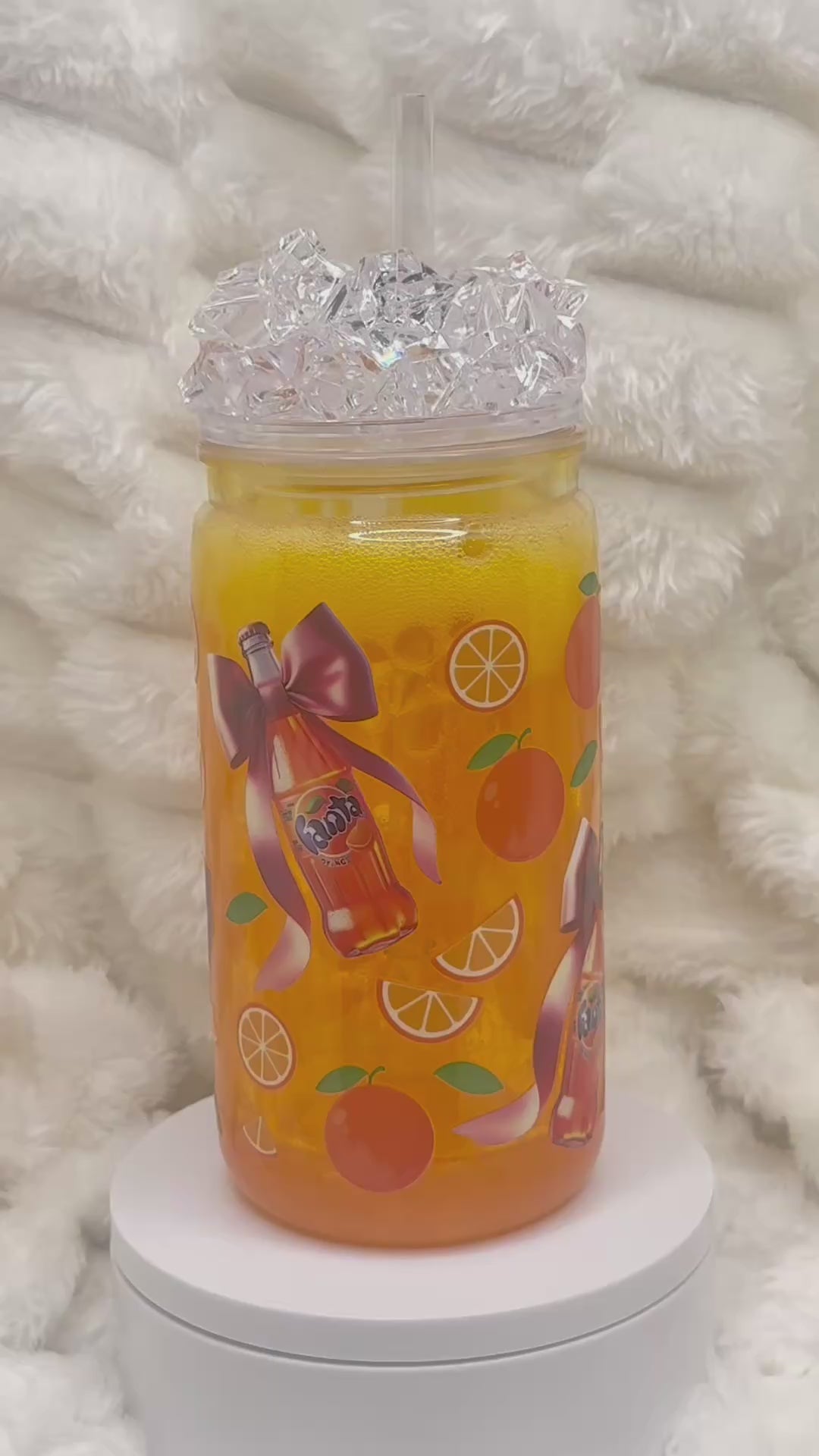 16 oz. Fanta Orange Soda Cup with Ice Lid